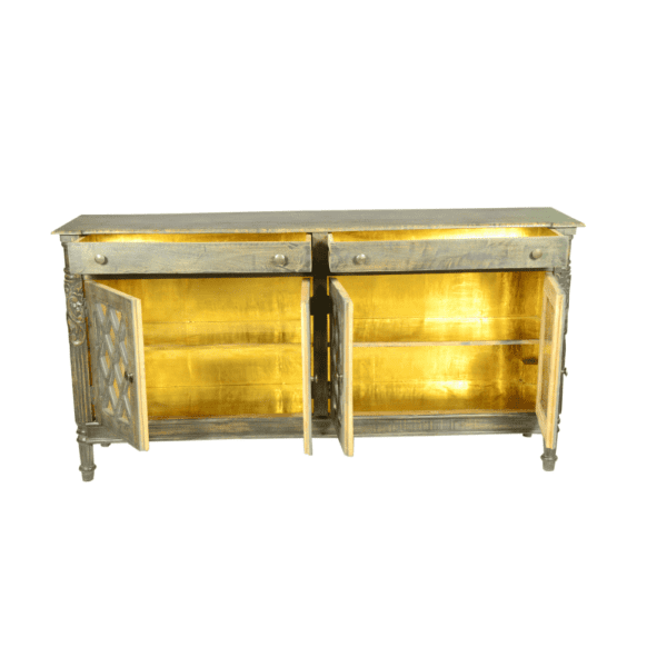 Brookfield Solid Mango Wood Carved 4 Door Large Sideboard