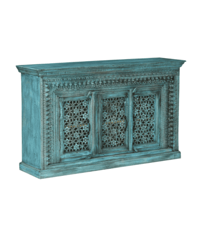 Manhattan Rustic Distressed Finish Handcarved Sideboard With Two Cabinets