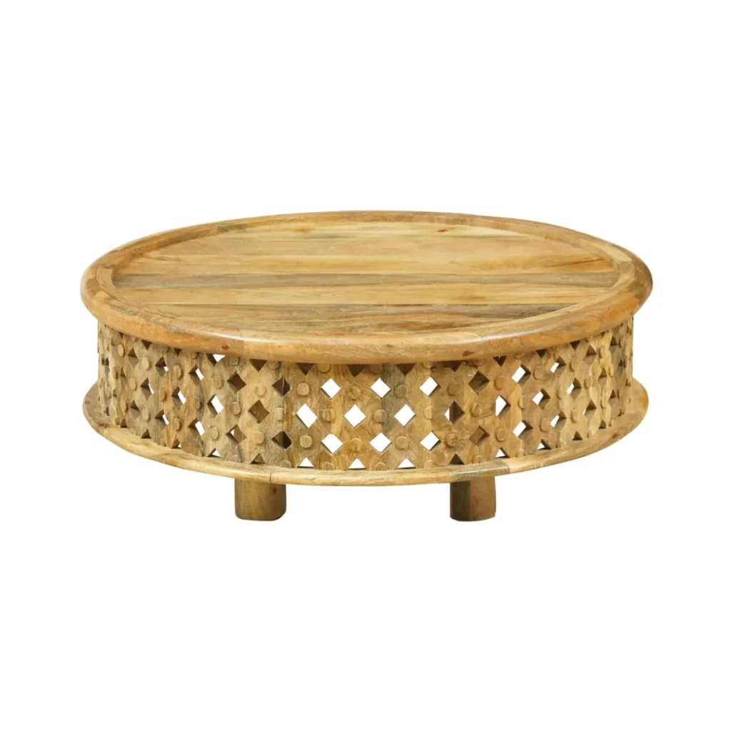 Claremont Solid Wood Low Profile Round Coffee Table