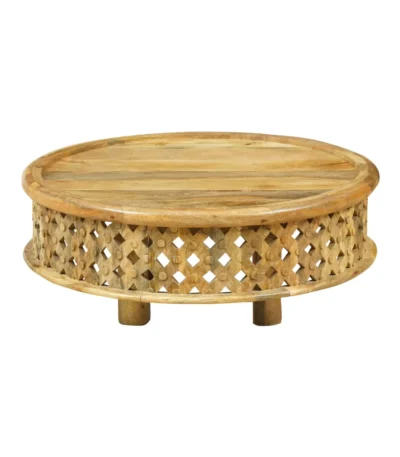 Claremont Solid Wood Low Profile Round Coffee Table