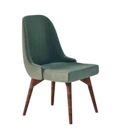 Coraopolis Mid-Century Modern High Back Green Upholstered Dining Chair