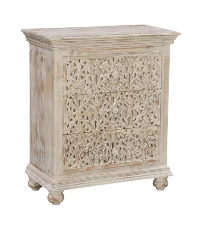 Ridgewood White Distressed Finish Solid Wood Nightstand