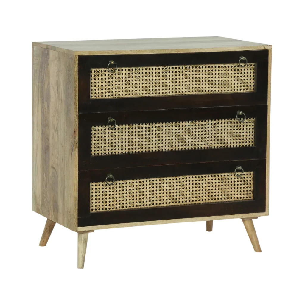 Spring Hill Dual Tone 3 Cane Drawer Nightstand