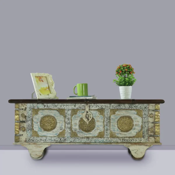 Charleston Rustic Vintage Handcrafted Large Distressed Wooden Trunk