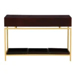 Beverly Grove Modern Black and Gold Console Table with 3 Drawers