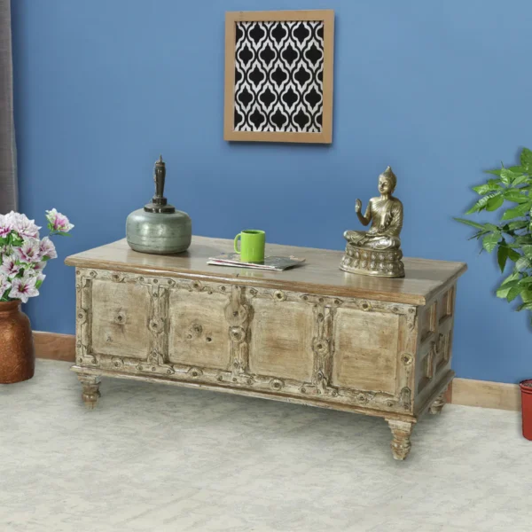 Camden Ridge Rustic Distressed Vintage Wooden Trunk Storage Box