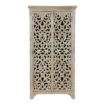 Eldridge Rustic Antique Distressed Hand Carved Solid Wood Armoire