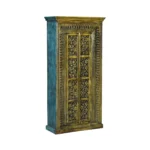Galveston Vintage Ornate Floral Tall Solid Wood Cabinet