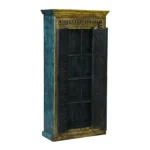 Galveston Vintage Ornate Floral Tall Solid Wood Cabinet - Open View