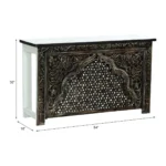 Lexington Two Tone Solid Floral Carved Wood Console Table