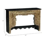 Montrose Rustic Solid Carved Wood Console Table with Shelf