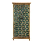 Sedona Rustic Carved Solid Wood Armoire with Hand-Carved Floral Doors