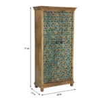 Sedona Rustic Carved Solid Wood Armoire with Hand-Carved Floral Doors