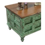 Sonora Rustic Mint Green Distressed Vintage Wooden Trunk Storage Box