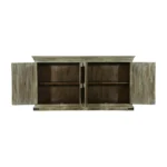 Taos Rustic Distressed Large Carved Wooden Sideboard Cabinet