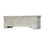 Tivoli Rustic Distressed White Carved Wooden Trunk Storage Box