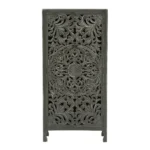 Winona Rustic Hand-Carved Distressed Wooden Tall Accent Cabinet