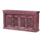 Yermo Vintage Hand Carved Large 4 Door Wooden Sideboard