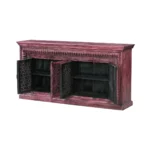 Yermo Vintage Hand Carved Large 4 Door Wooden Sideboard