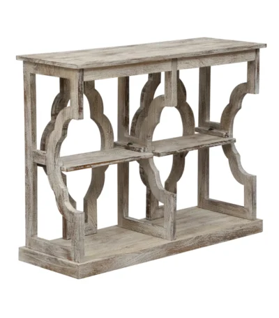Astoria Rustic Vintage Open Console Table in Distressed Finish
