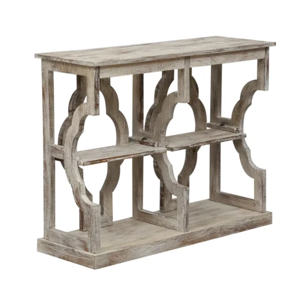 Astoria Rustic Vintage Open Console Table in Distressed Finish