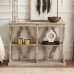 Astoria Rustic Vintage Open Console Table in Distressed Finish