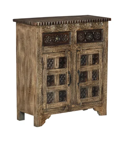 Calaveras Traditional Hand Carved Wooden Small Sideboard