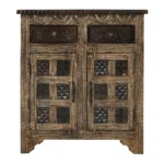 Calaveras Traditional Hand Carved Wooden Small Sideboard