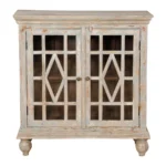 Glenora Rustic Distressed Solid Wood Small Display Cabinet