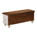 Marilla Traditional Hand-Carved Distressed Wooden Storage Trunk