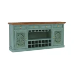 Montverde Rustic Distressed Handcarved Wooden Bar Cabinet