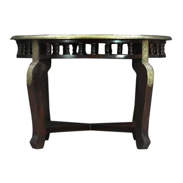 Savoy Small Round Wooden Coffee Table with Ornate Carving