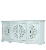 Sonoma Distressed White 4 Door Large Wooden Sideboard