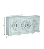 Sonoma Distressed White 4 Door Large Wooden Sideboard