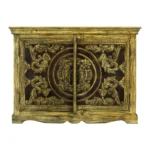 Tarnell Rustic Distressed Solid Wood Hand-Carved Small Sideboard