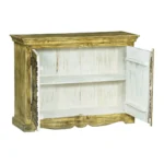 Tarnell Rustic Distressed Solid Wood Hand-Carved Small Sideboard