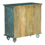 Tonalea Hand-Carved Distressed Turquoise Solid Wood Small Sideboard