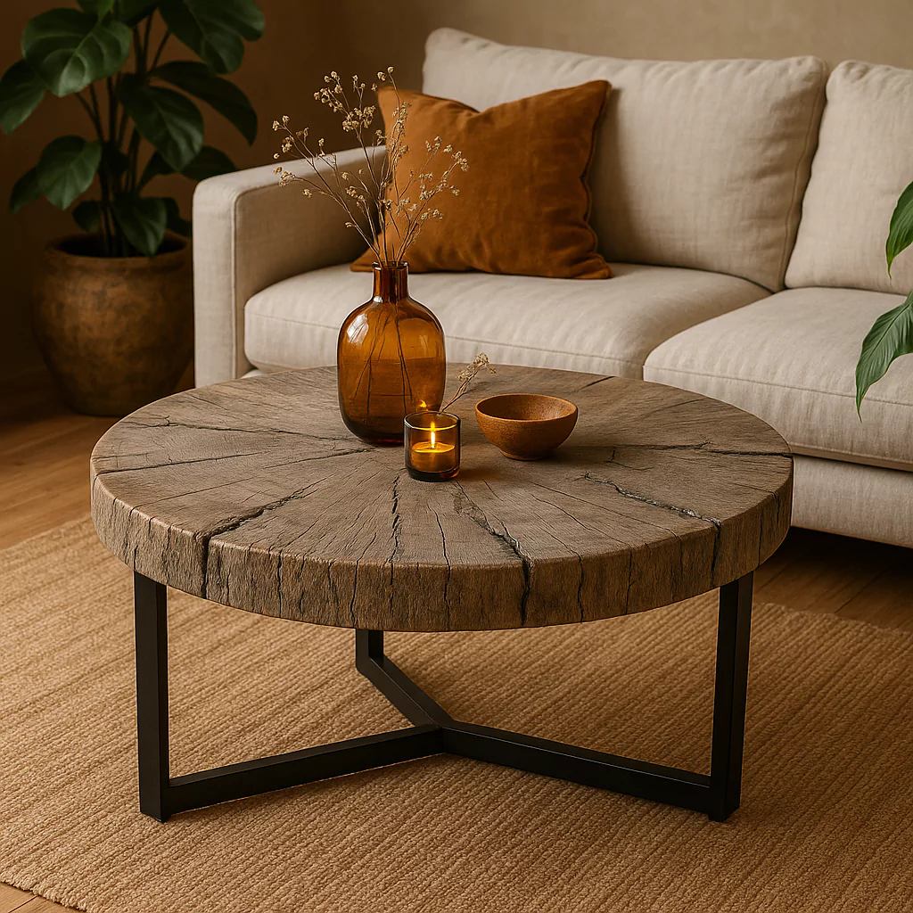 Rustic Round Coffee Table