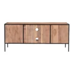 Briventa Solid Wood Rustic TV Unit with Storage - Back View