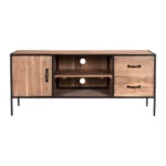 Briventa Solid Wood Rustic TV Unit with Storage - Front View