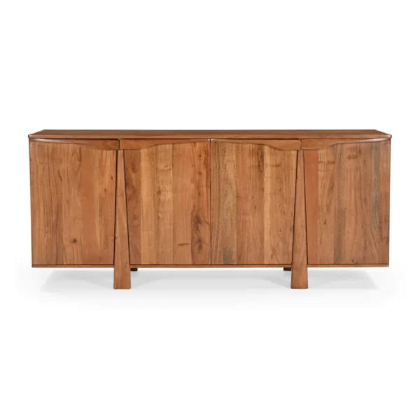 Cirevana Mid-Century 4-Door Large Wooden Sideboard - Front View