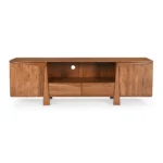 Cirevana Mid-Century Modern Large Wooden TV Stand - Front View