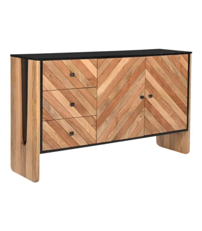 Crestora Dual-Tone Modern Solid Wood Sideboard - Isometric View