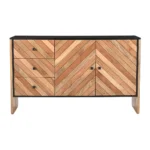 Crestora Dual-Tone Modern Solid Wood Sideboard - Front View