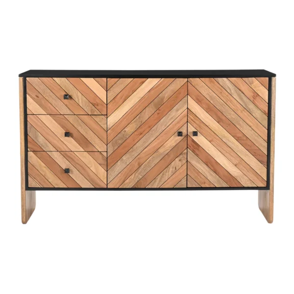 Crestora Dual-Tone Modern Solid Wood Sideboard - Front View