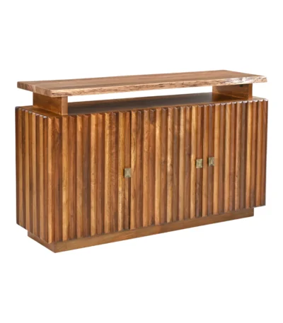 Drevora Modern Solid Wood 3-Door Sideboard - Isometric Angle