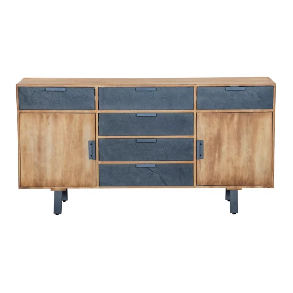 Mirevana Two-Tone Modern Solid Wood Sideboard - Front View