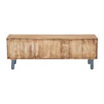 Mirevana Two-Tone Modern Solid Wood TV Stand - Back View