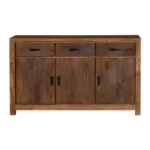 Orvencia Brown Solid Rustic Wood Sideboard - Front View