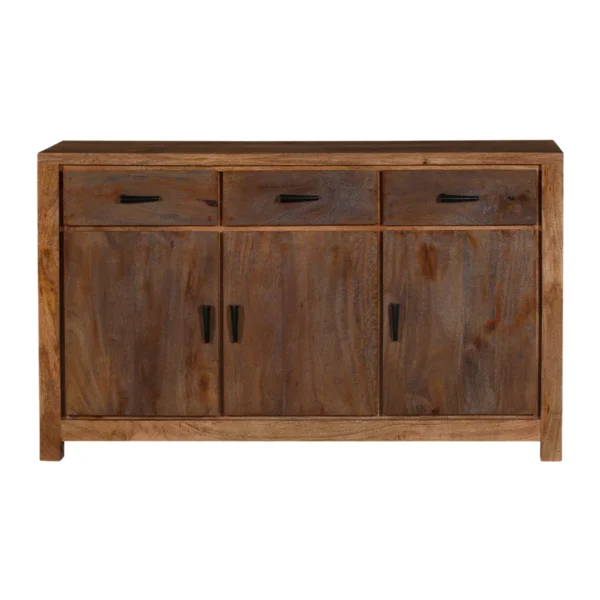 Orvencia Brown Solid Rustic Wood Sideboard - Front View